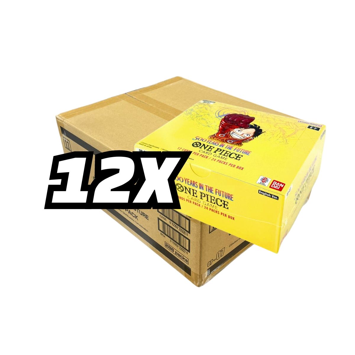 One Piece – Lot mit 12 Displays – Box mit 24 Boostern – 500 Jahre in der Zukunft – OP-07 – DE