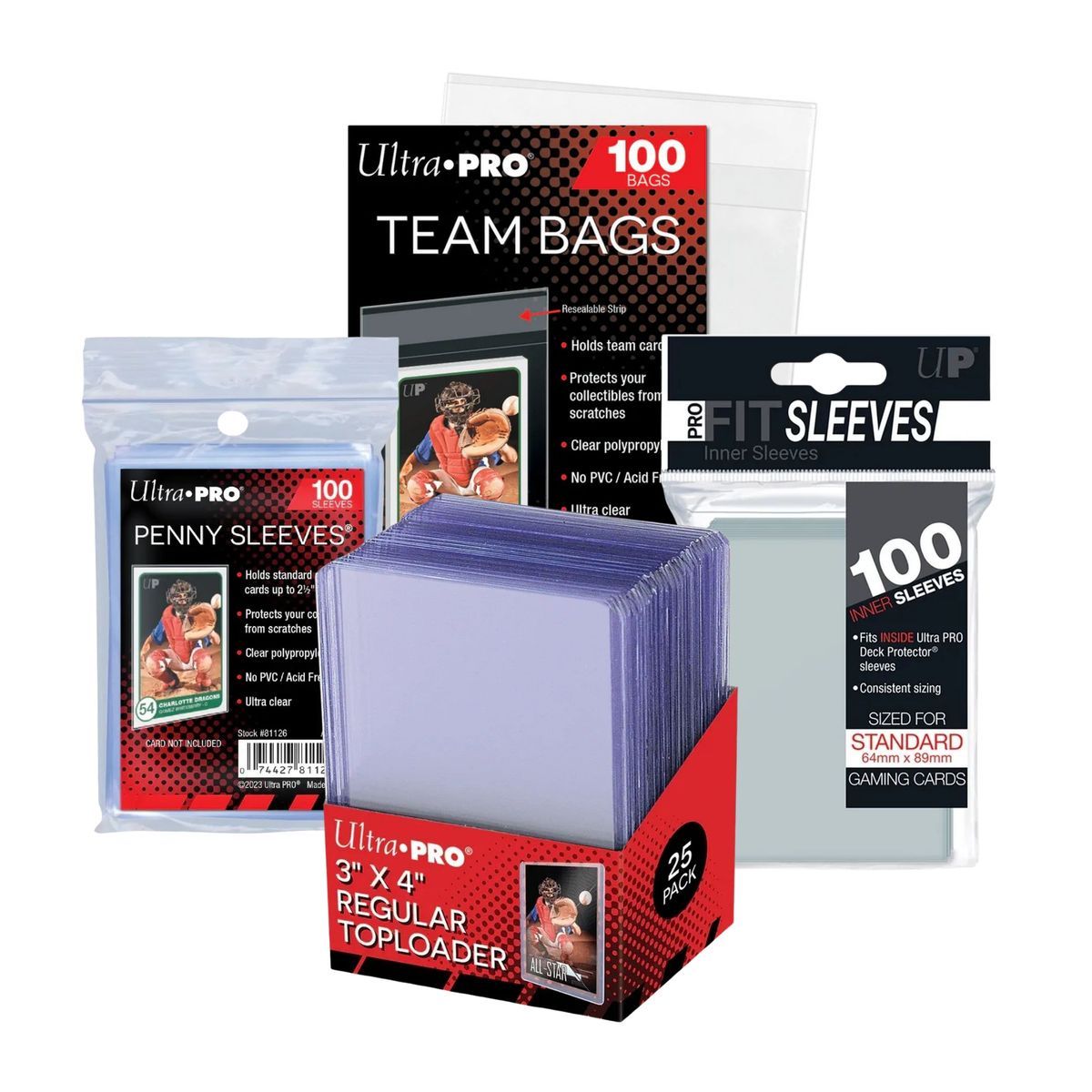 Item Schutz-Kollektionspaket - Ultra Pro (4-teilig: Pro-Fit, Toploader, Soft Sleeves, Team Bags)