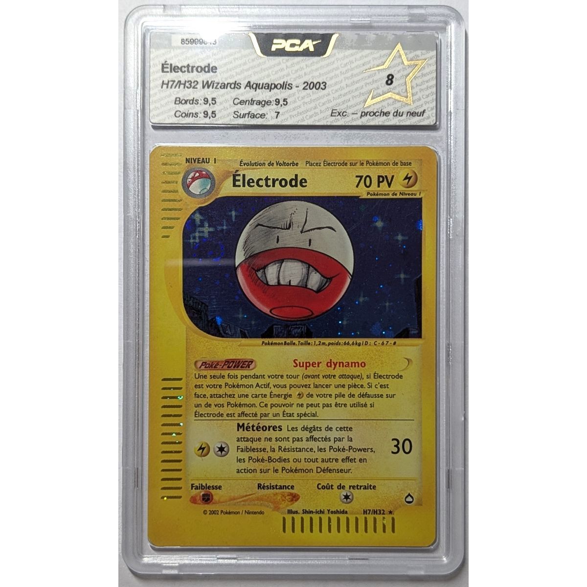 Item [PCA 8 – Exzellent – nahezu neuwertig] – Bewertete Karte – Electrode H7/H32 – Wizards Aquapolis – 2003 – Pokémon – Französisch