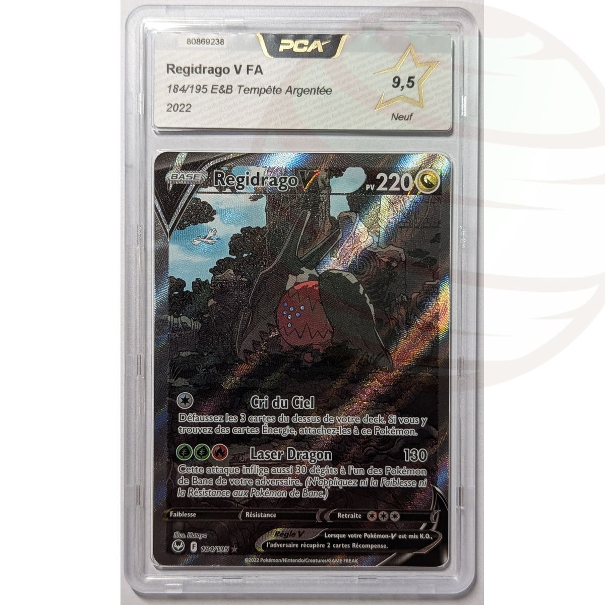 [PCA 9.5 - Neu] - Bewertete Karte - Regidrago V FA 184/195 - E&V Silver Storm - 2022 - Pokémon - Französisch
