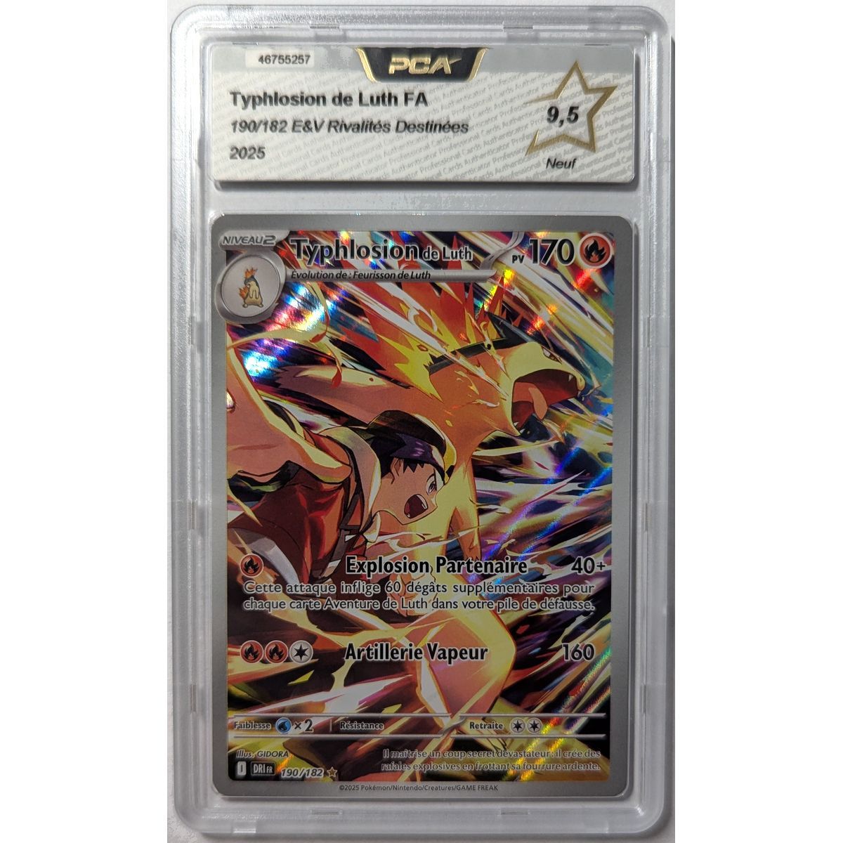 Item [PCA 9.5 - Neu] - Bewertete Karte - Typhlosion von Luth FA 190/182 - E&V Destined Rivalries - 2025 - Pokémon - Französisch