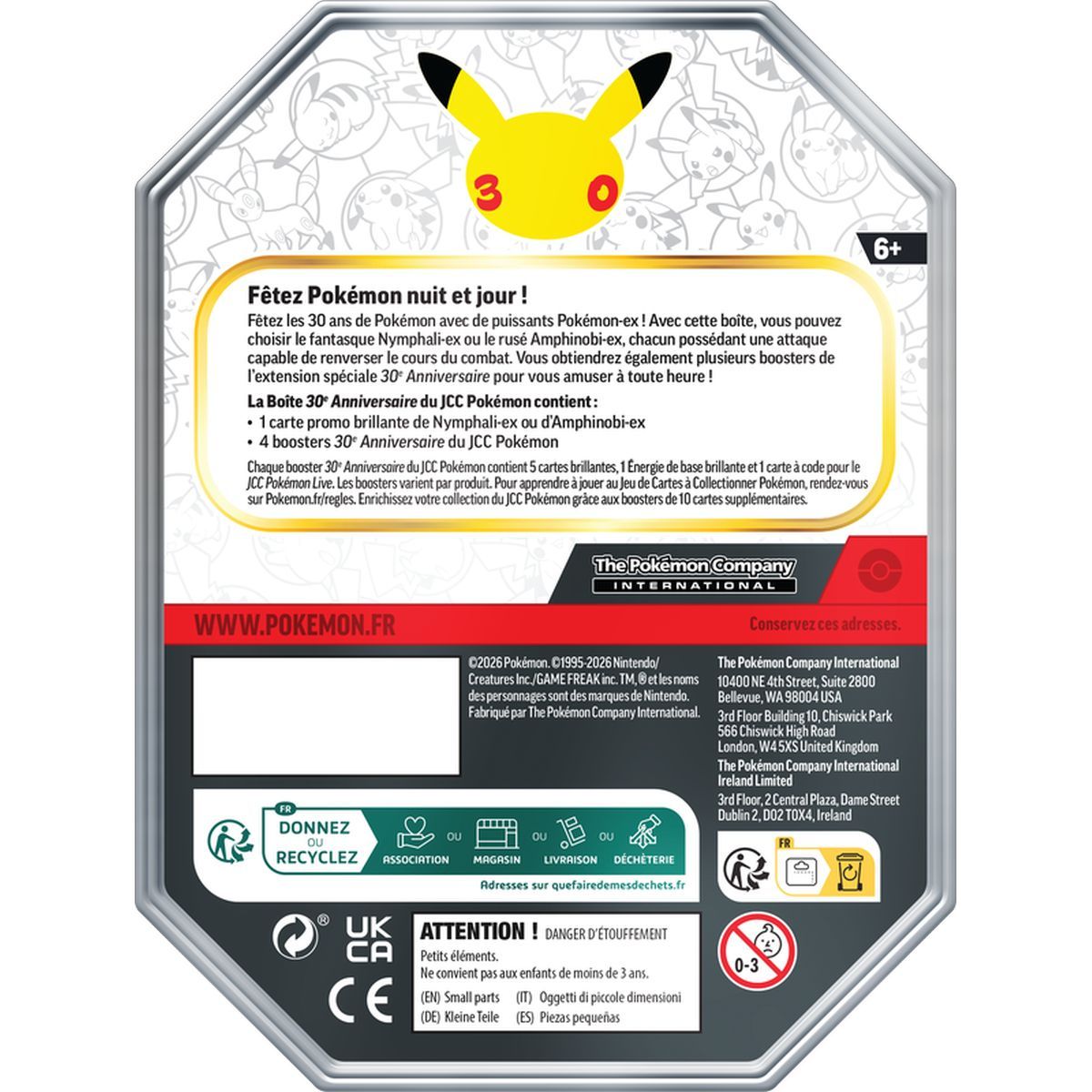 Pokébox – 4 Booster – Feelinara ex – 30. Jubiläum [ME05.5][30C] – Pokémon – FR