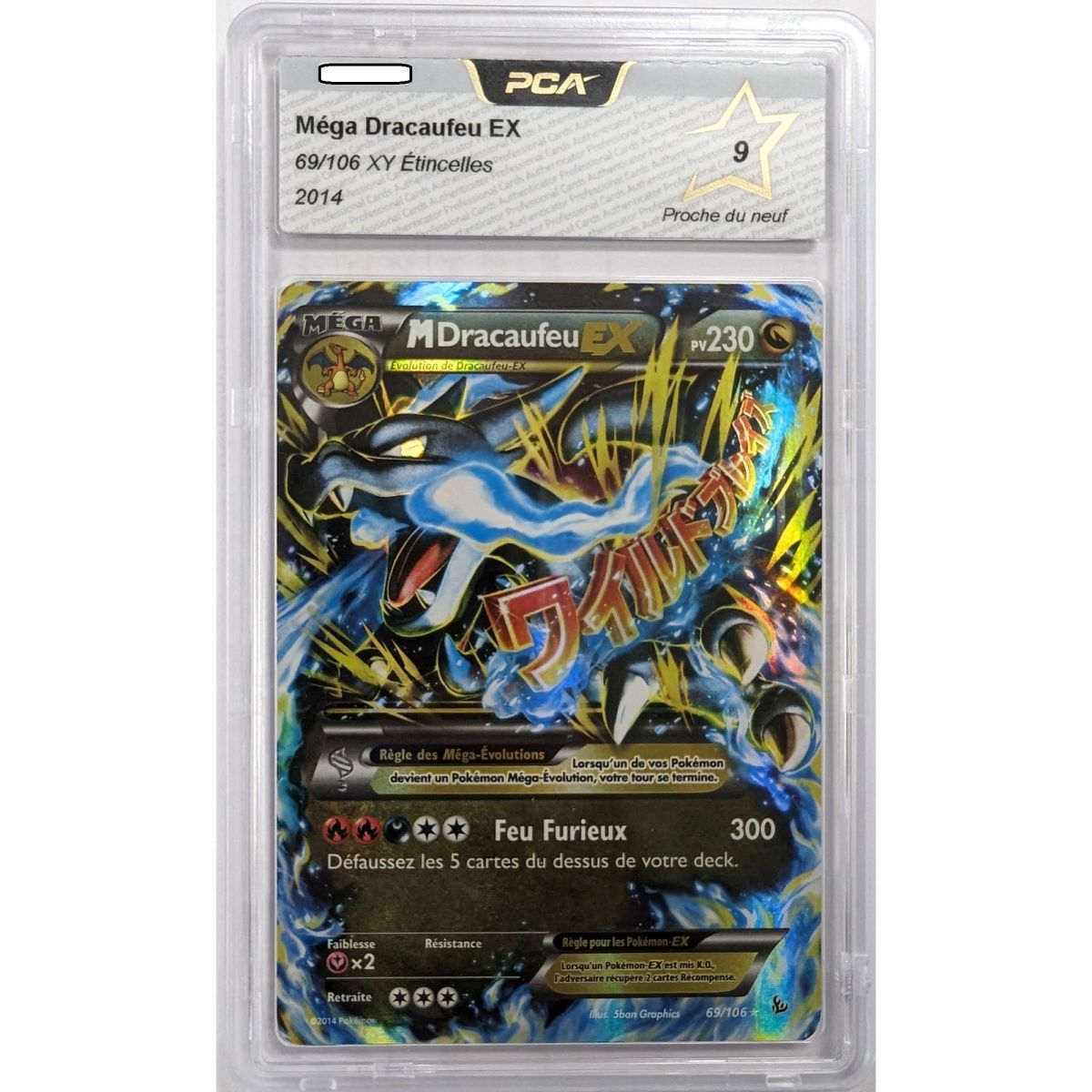 Item Pokémon – Graded Card – Mega Charizard EX 69/106 XY Sparks 2014 Französisch [PCA 9 – Near Mint]