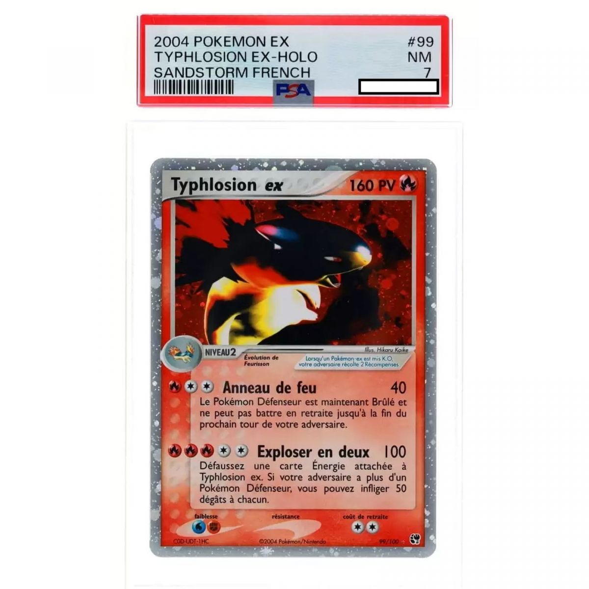 Item Pokémon – Graded Card – Typhlosion Ex 99/100 Sandstorm 2004 FR [PSA 7 – Near Mint]