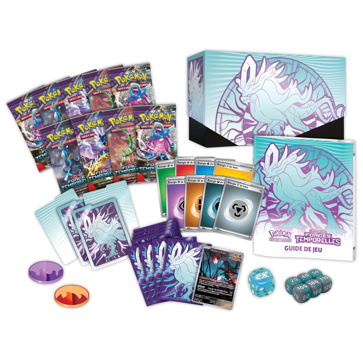 Pokémon – Box mit 10 ETB-Elite-Trainer-Boxen – Scharlachrot und Violett – Temporal Forces – [SV05 – EV05] – FR