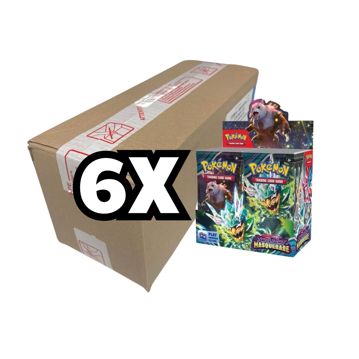 Item Pokémon – Box mit 6 Displays – Scharlachrot und Violett: Twilight Masquerade [EV06] [SV6] – FR