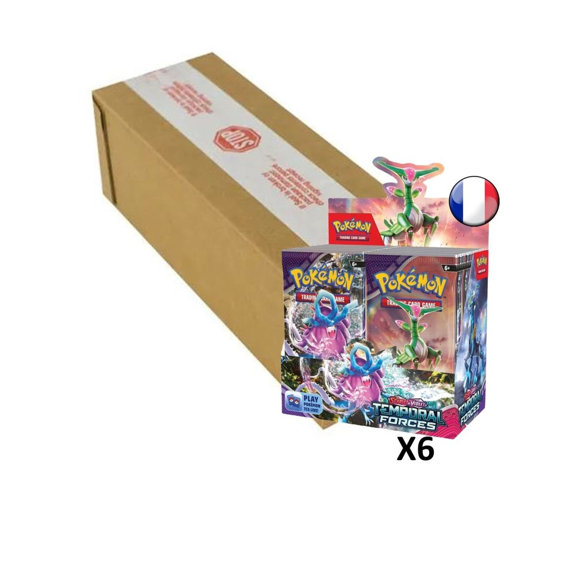 Item Pokémon – Box mit 6 Booster-Boxen – Scarlet und Violet: Temporal Forces [EV05] [SV5] – FR