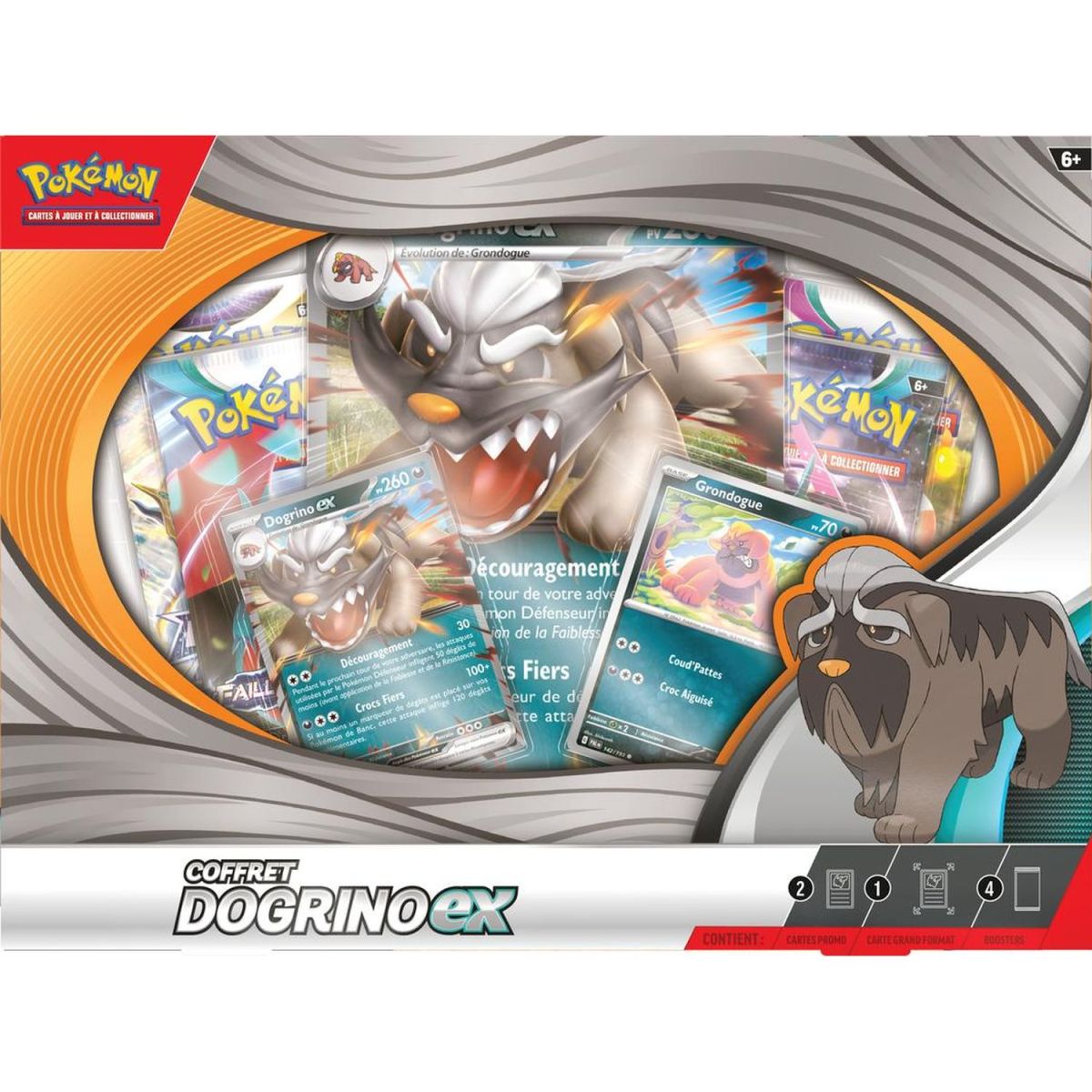 Item Pokémon – Box mit 4 Boostern – Dogrino-EX – FR