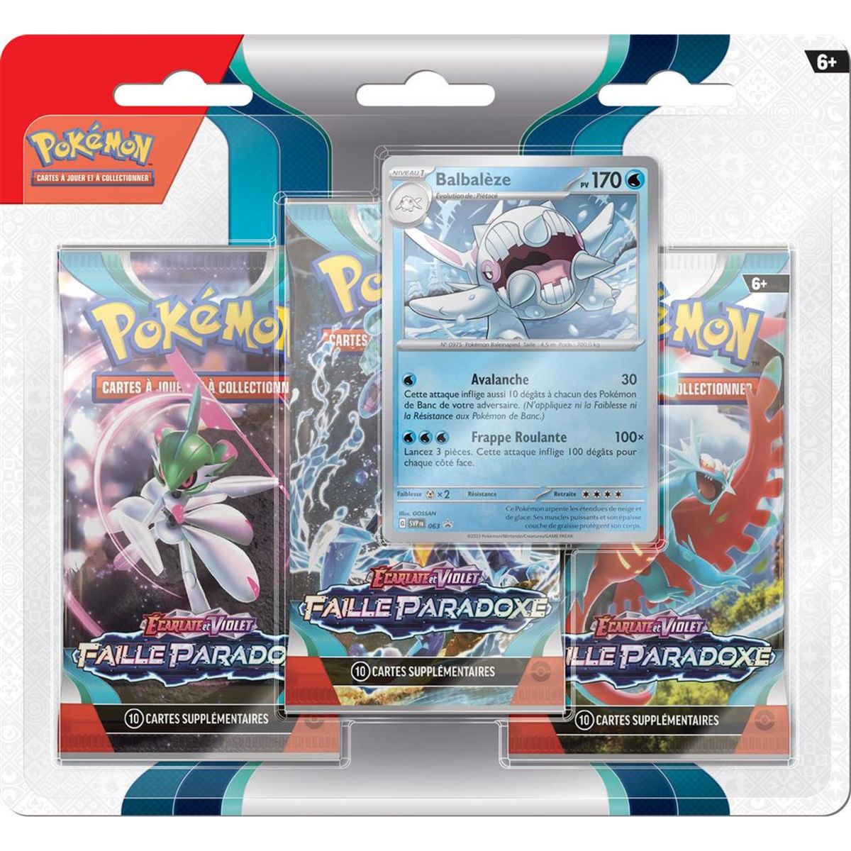Pokémon – Tri-Pack – Scharlachrot und Violett – Paradox Rift – [SV04 – EV04] – Cryodo / Balbalèze – FR