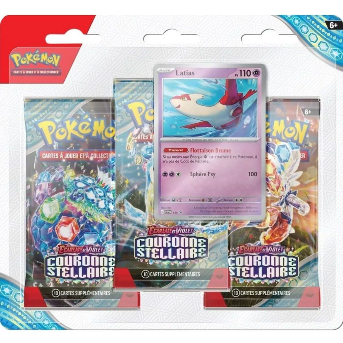 Pokémon – Dreierpack – Latias / Forgelina – Scharlachrot und Lila – Sternenkrone [SV7][EV07] – FR