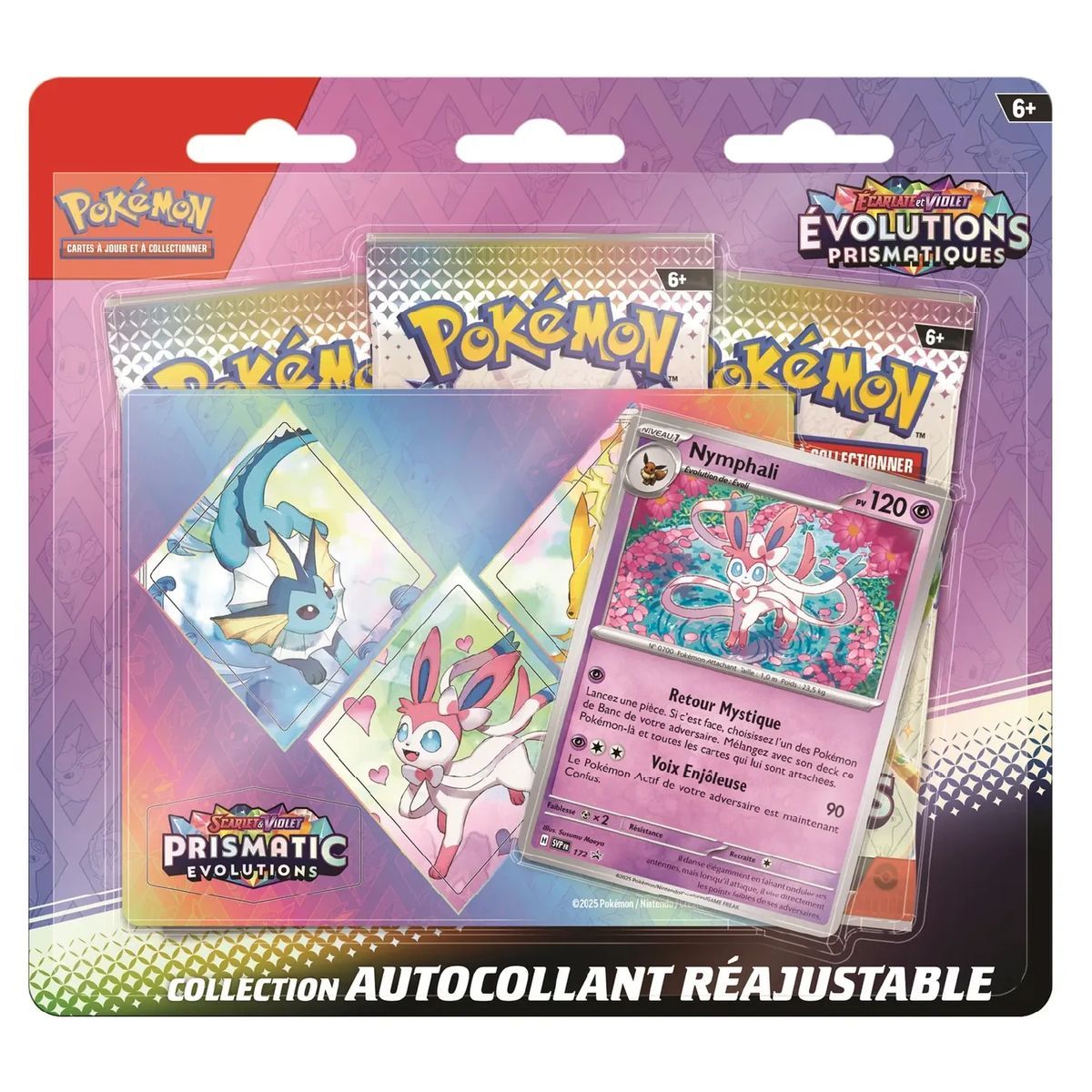 photo Pokémon – Tri-Pack – Nymphali/Givrali/Phyllalli – Scarlet und Violet – Prismatic Evolutions [SV8.5][EV08.5] – FR (Zufallsmodell)