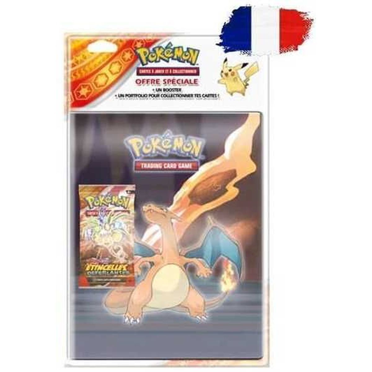 Glurak-Portfolio – Pokémon – 180 Slots + 1 Surging Sparks Booster [EV08-SV08] – FR