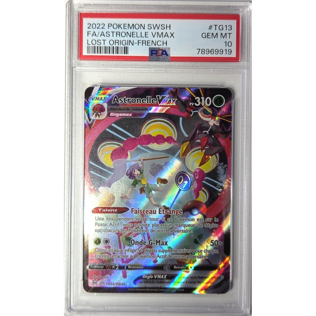 [PSA 10 – Neuwertig] – Bewertete Karte – Astronelle VMAX TG13/TG30 – Schwert & Schild: Verlorene Ursprünge – 2022 – Pokémon – Französisch