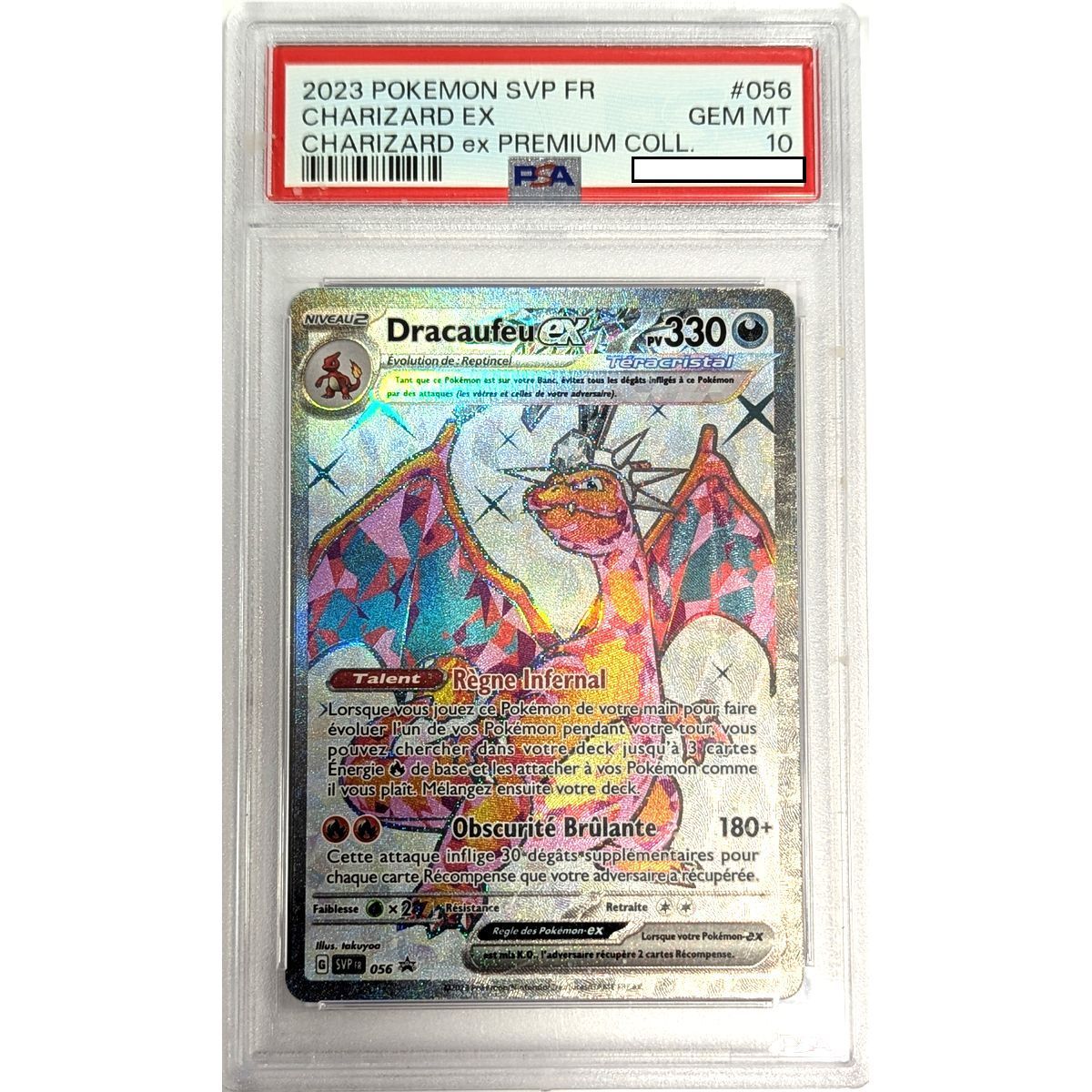 [PSA 10 – Neuwertig] – Bewertete Karte – Glurak EX SVP 056 – Promo – 2023 – Pokémon – Französisch