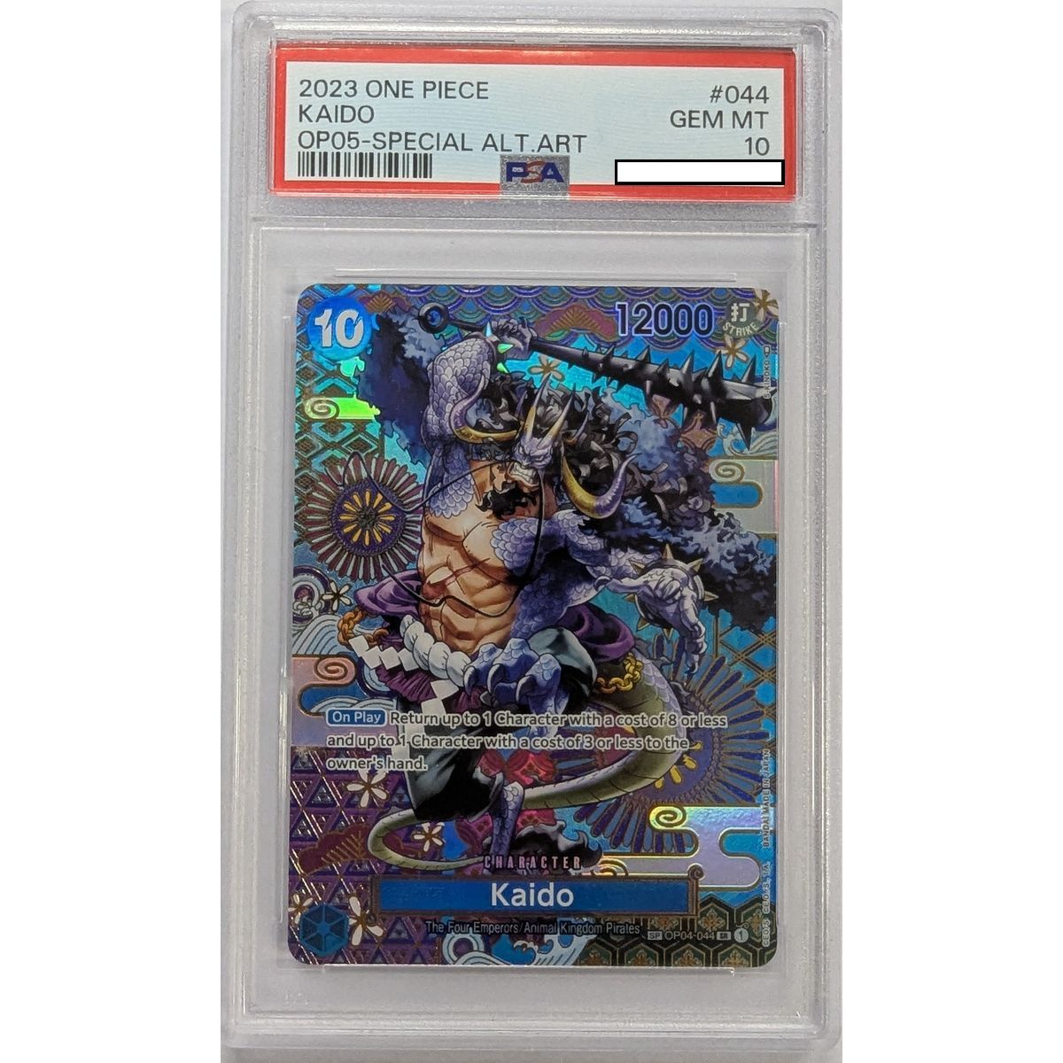 [PSA 10 - Gem Mint] - Bewertete Karte - Kaido OP04-044 - OP05 Erwachen der neuen Ära - 2023 - One Piece - Englisch