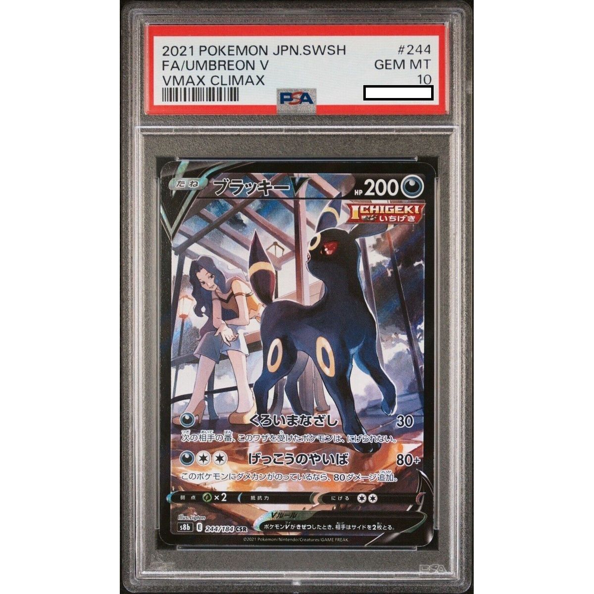 [PSA 10 – Gem Mint] – Graded Card – Noctali V 244/184 VMAX Climax S8B – 2021 – Pokémon – Japanisch