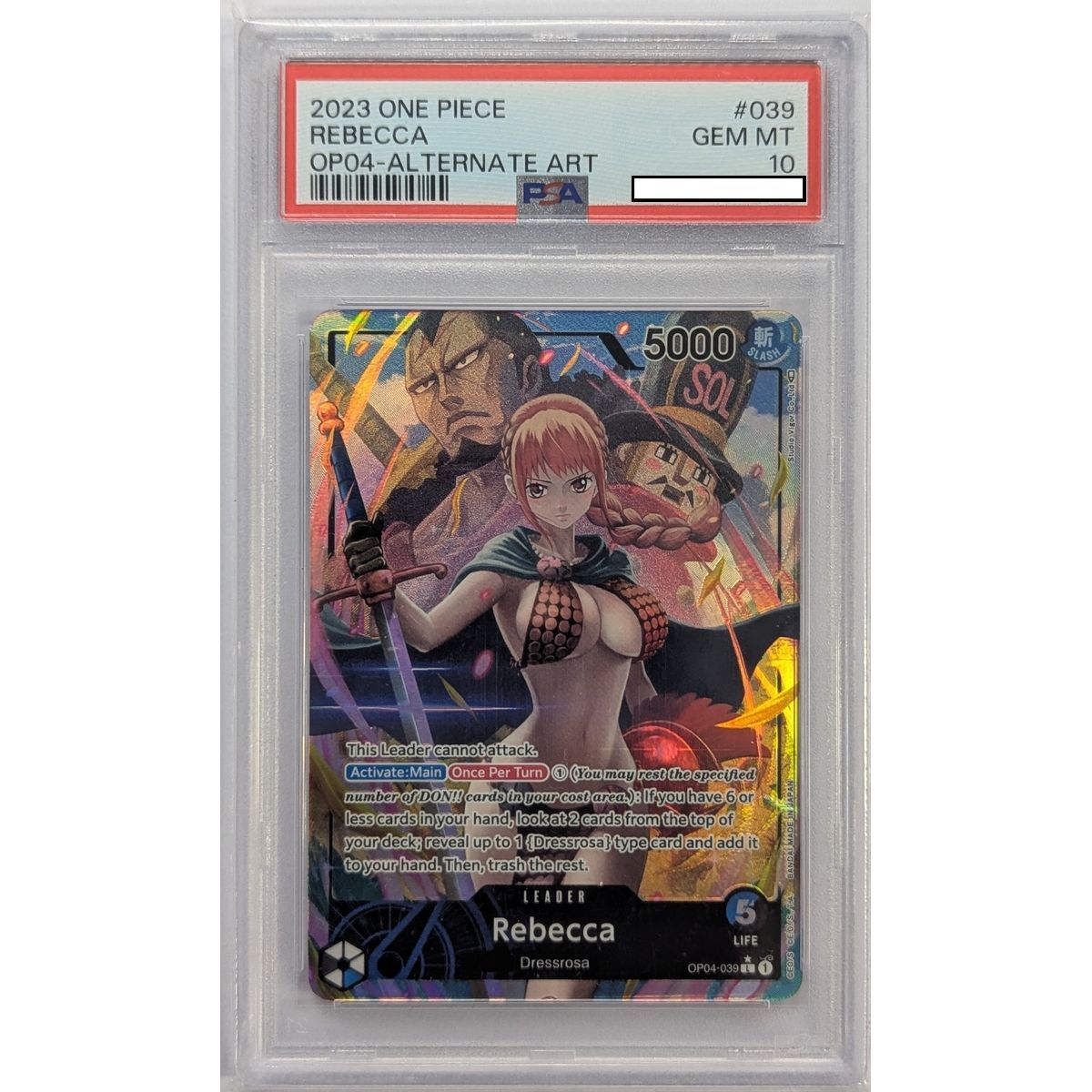 [PSA 10 - Gem Mint] - Bewertete Karte - Rebecca OP04-039 - OP04 Kingdoms of Intrigue - 2023 - One Piece - Englisch