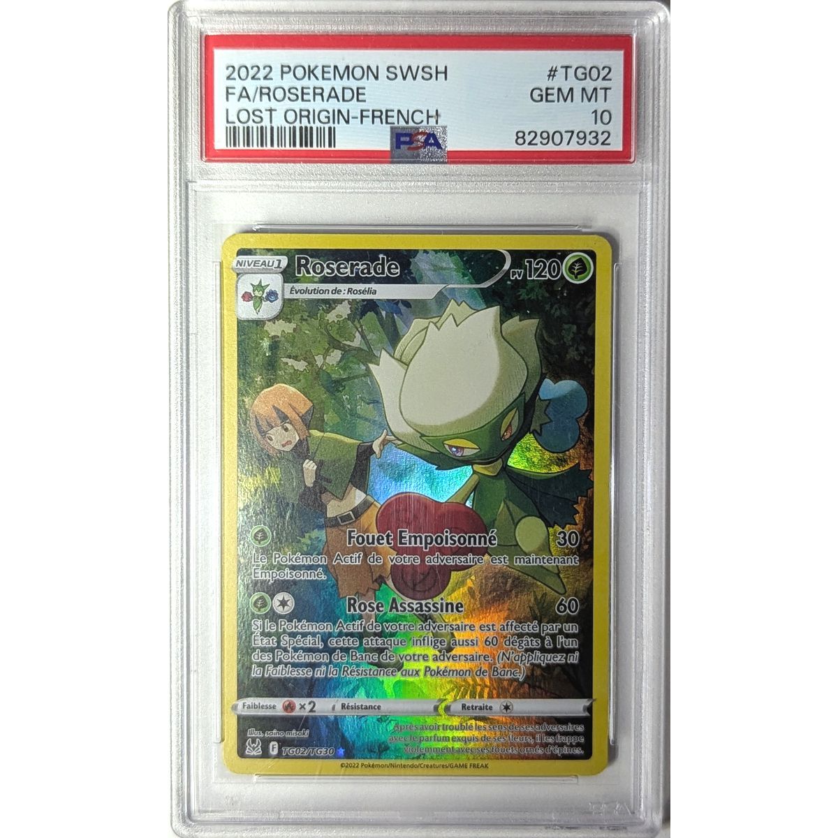 [PSA 10 – Neuwertig] – Bewertete Karte – Roserade TG02/TG30 – Schwert & Schild: Verlorene Ursprünge – 2022 – Pokémon – Französisch