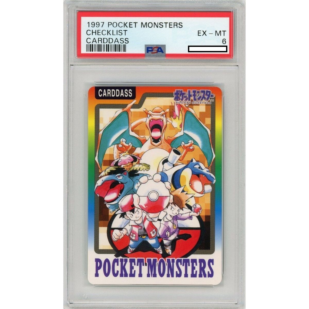 [PSA 6 – EX-MT] – Graded Card – 1997 Pocket Monsters Checklist Carddass – Pokémon – Japanisch