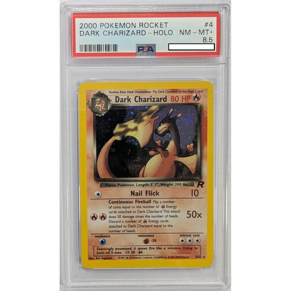 [PSA 8.5 - NM-MT+] - Bewertete Karte - Dunkles Glurak 4/82 - Rocket - 2000 - Pokémon - Englisch