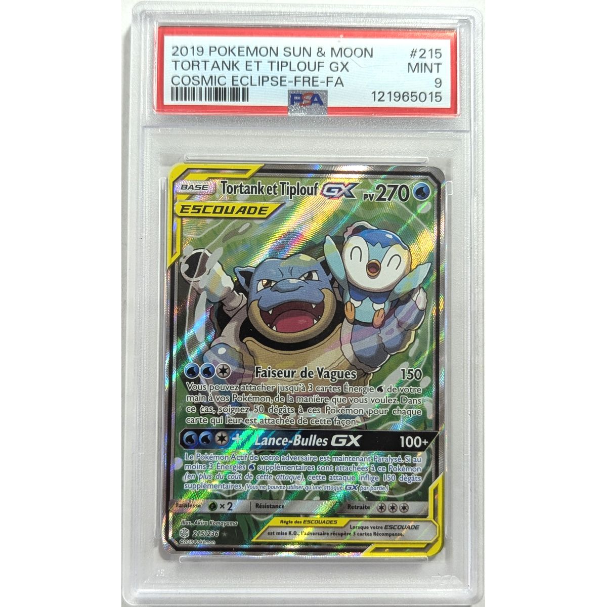 [PSA 9 - Mint] - Bewertete Karte - Turtok & Plinfa GX 215/236 - Sonne & Mond: Kosmische Finsternis - 2019 - Pokémon - Französisch