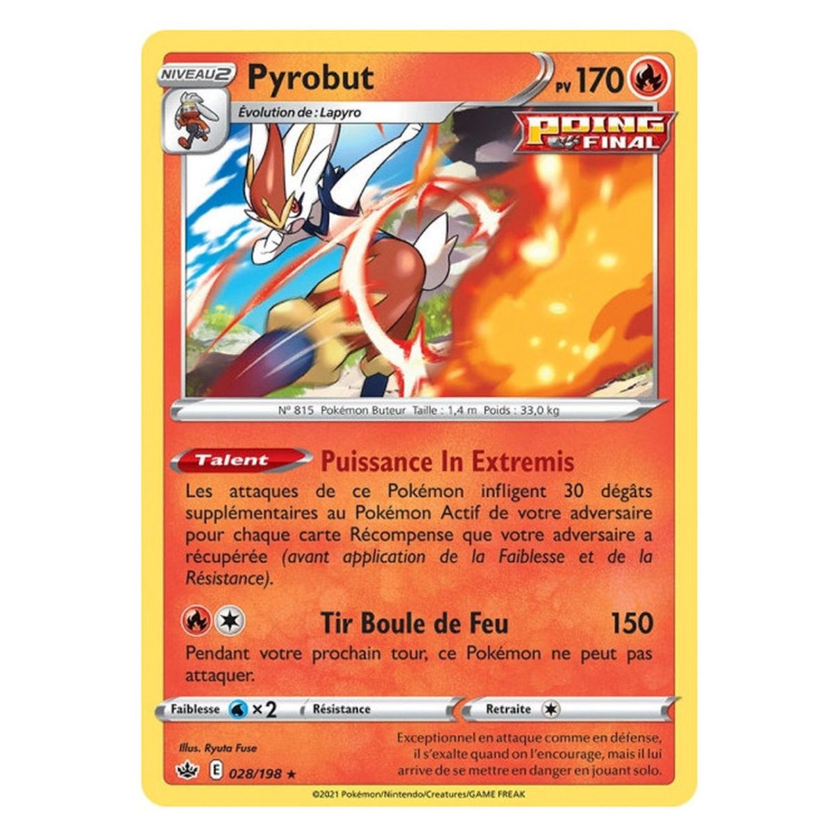 Pyrobut – Selten 28/198 – Schwert und Schild 6 Ice Reign