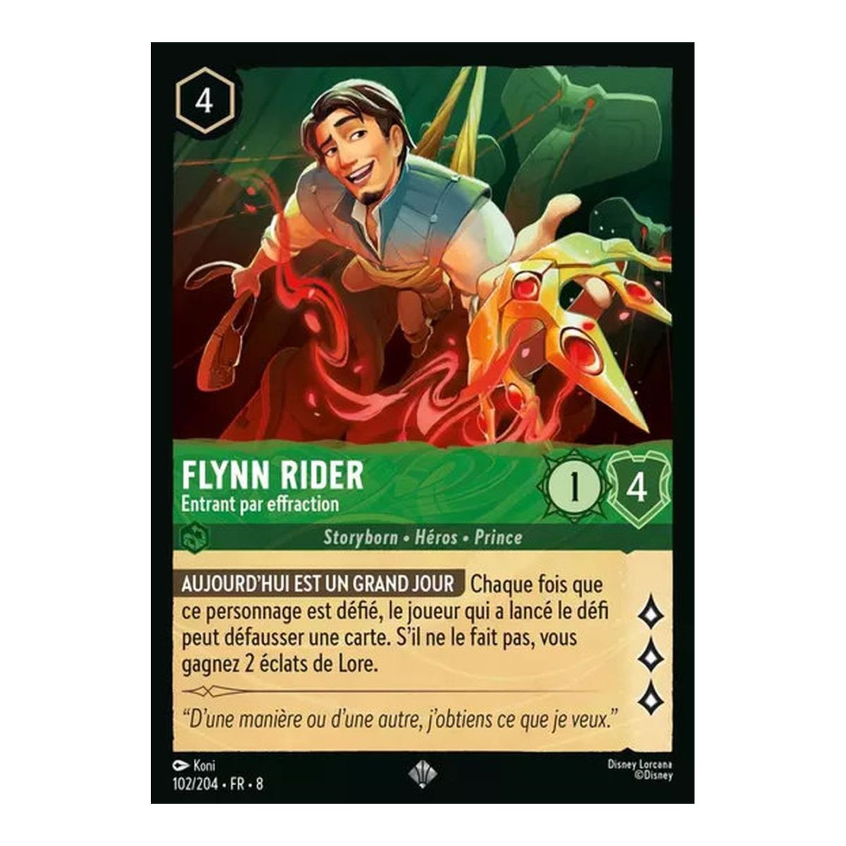Flynn Rider, Einbruch – 102/204 – ROJ – Herrschaft des Dschafar – Super Rare – Französisch