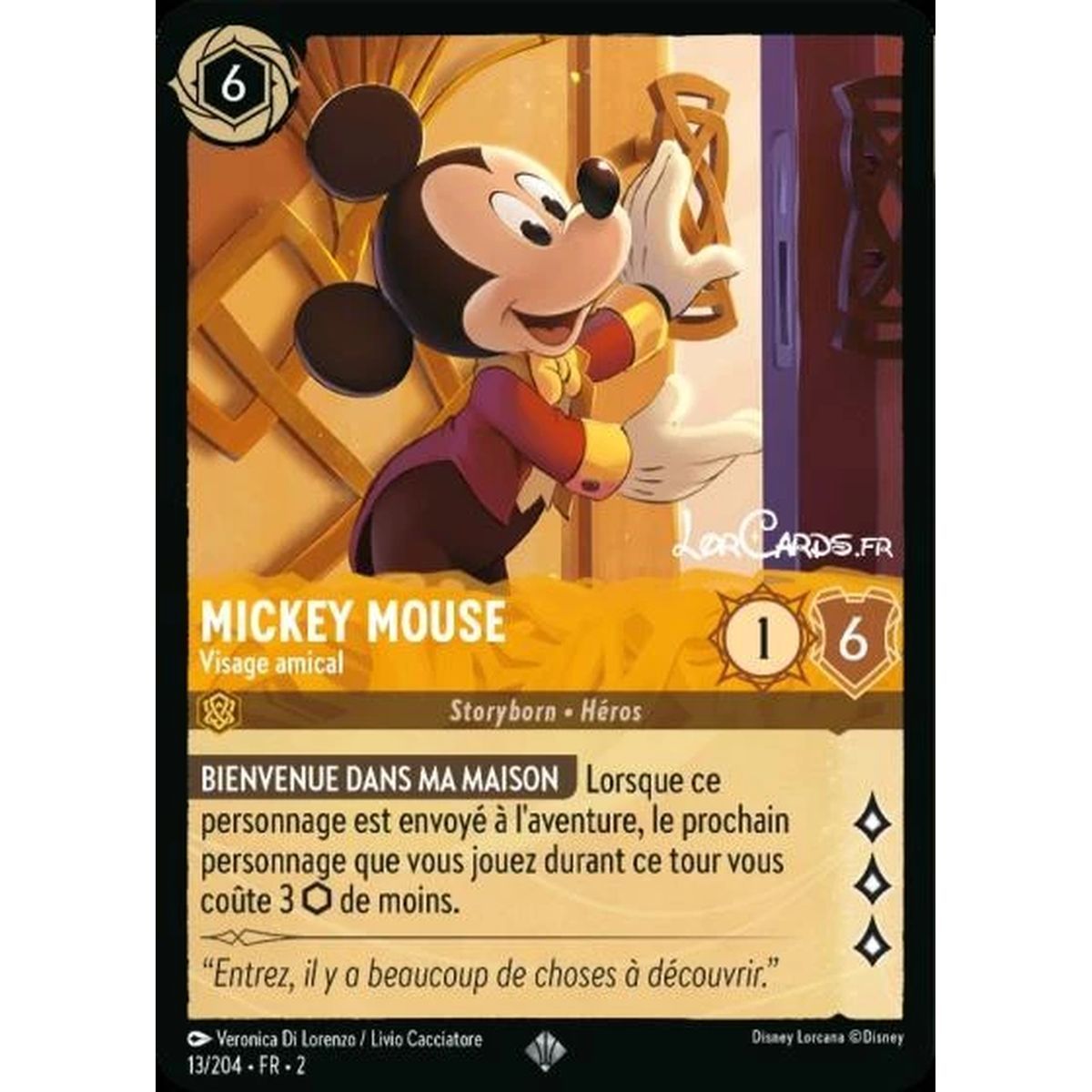 Mickey Mouse, Friendly Face – 13/204 – ROTF – Rise of the Floodborn – Super Rare – Französisch