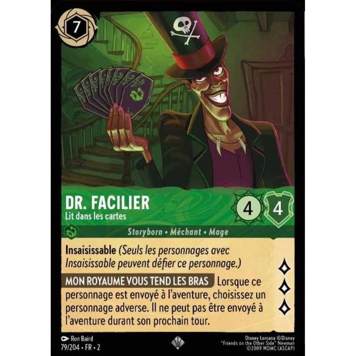 Item Dr. Facilier, Read in the Cards – 79/204 – ROTF – Rise of the Floodborn – Super Rare – Französisch