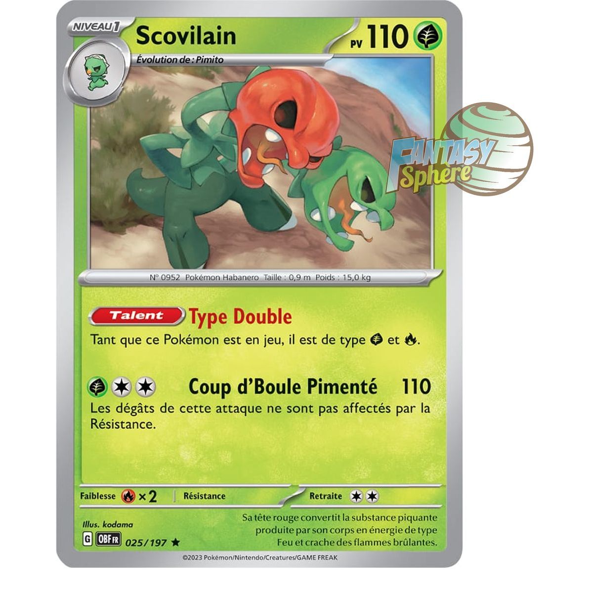 Scovilain – Holo Rare 25/197 – Scharlachrote und violette Obsidianflammen