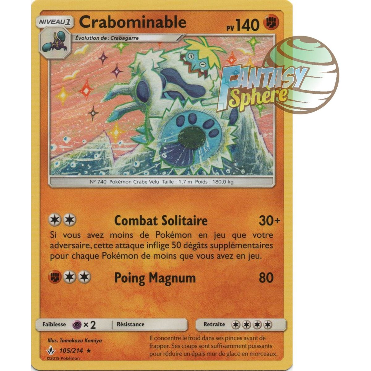 Crabominable – Selten 105/214 – Sonne und Mond 10 Unfehlbare Allianz