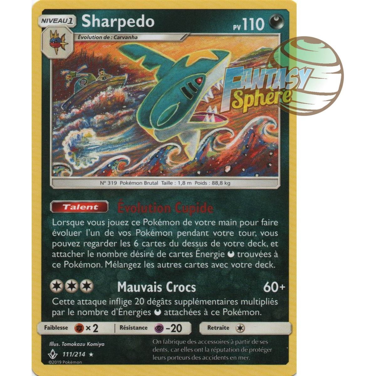 Item Sharpedo – Selten 111/214 – Sonne und Mond 10 Unfehlbare Allianz