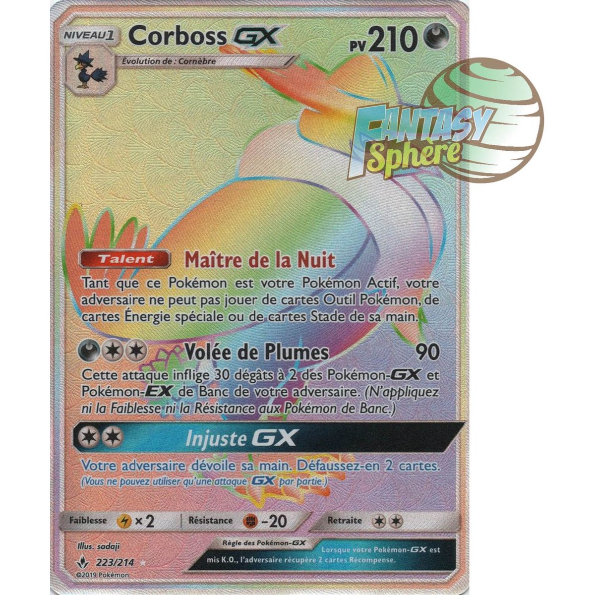 Corboss GX – Secret Rare 223/214 – Sonne und Mond 10 Unfehlbare Allianz