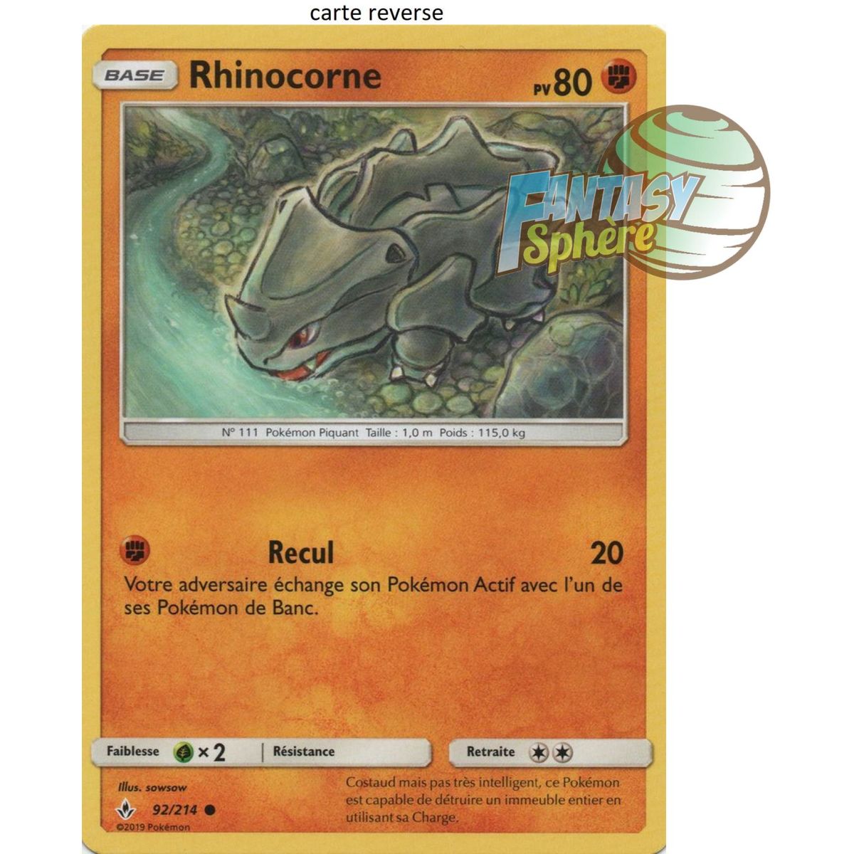 Item Rhinocorn – Reverse 92/214 – Sonne und Mond 10 Unfehlbare Allianz