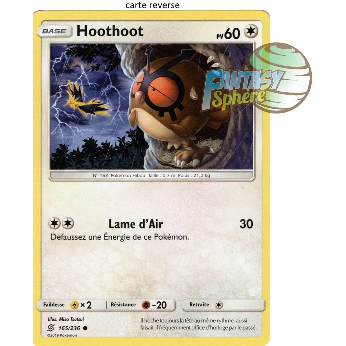 Item Hoothoot – Rückseite 165/236 – Sonne und Mond 11 Harmonie der Geister