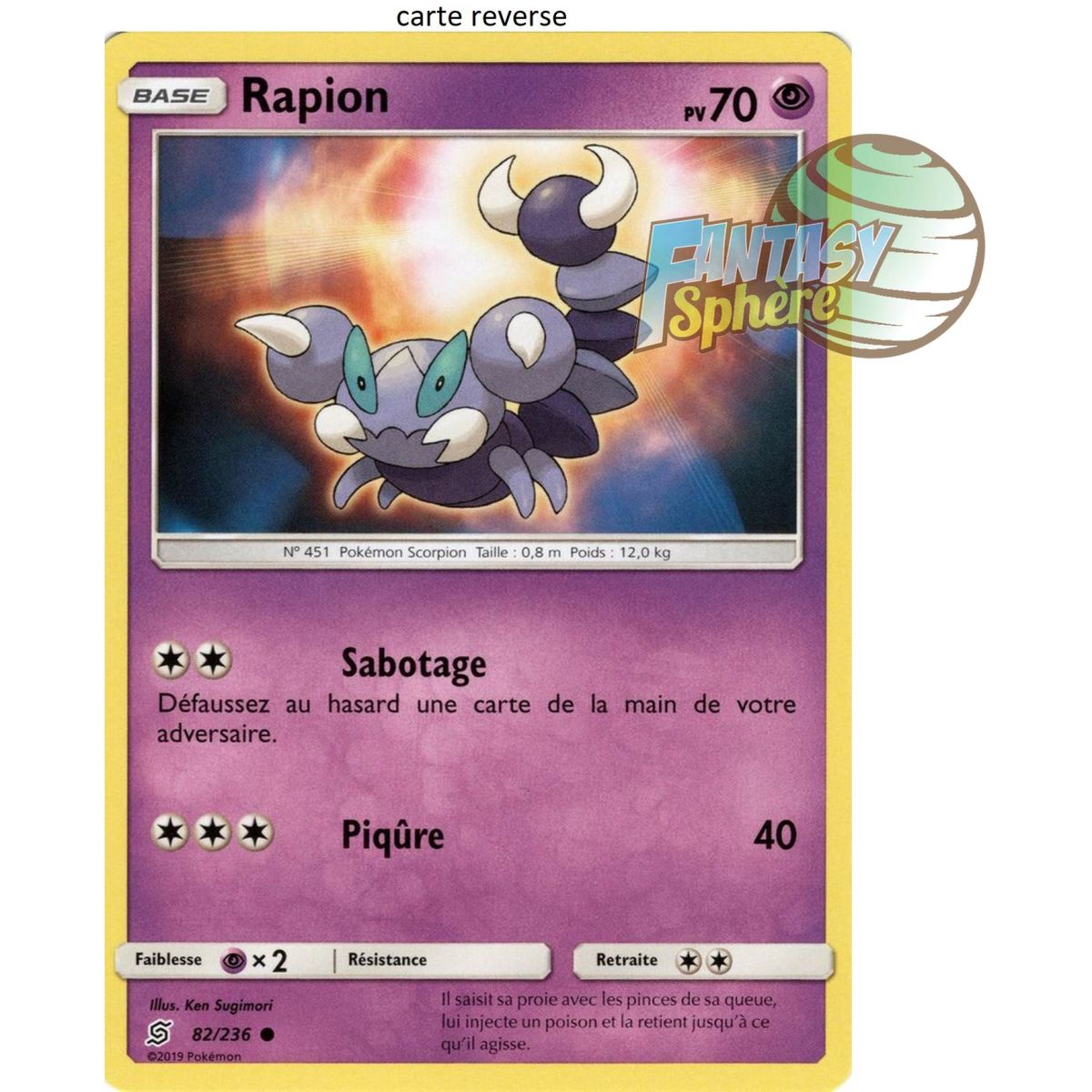 Item Rapion – Rückseite 82/236 – Sonne und Mond 11 Harmonie der Geister