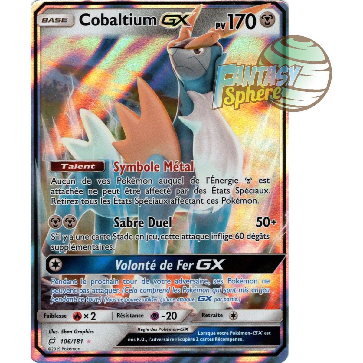 Cobaltium GX – Ultra Rare 106/181 – Sun and Moon 9 Shock Duo