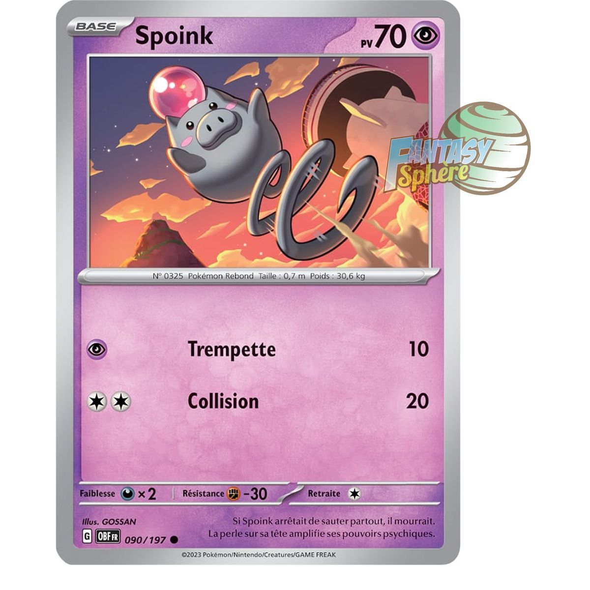 Spoink – Rückseite 90/197 – Scharlachrote und violette Obsidianflammen