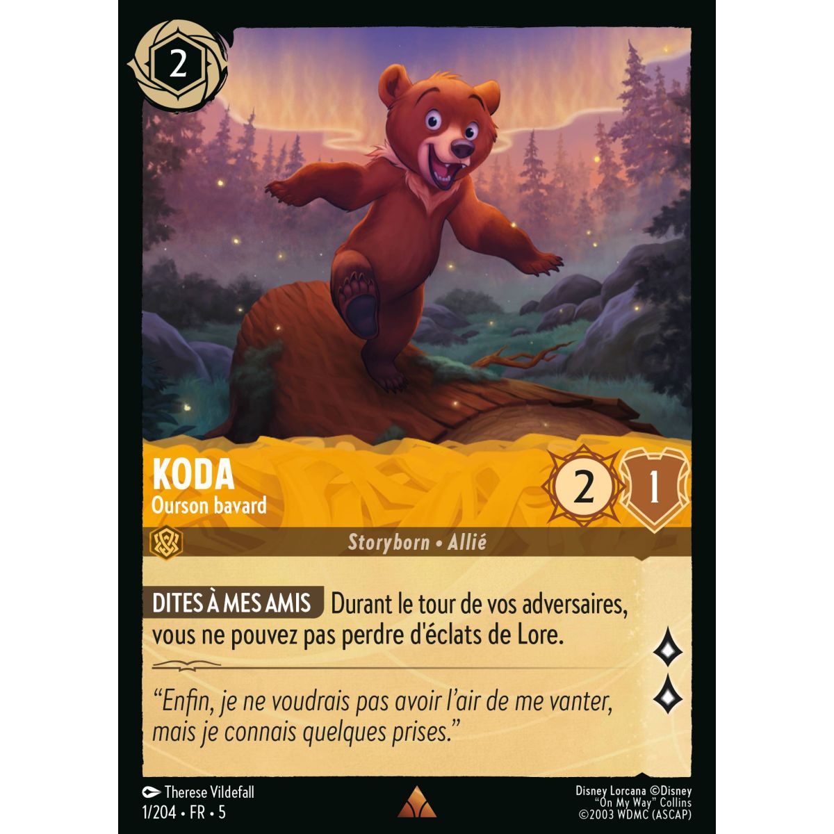 Koda – Talkative Bear – 1/204 – SSK – Ciel Scintillant – Selten – Französisch