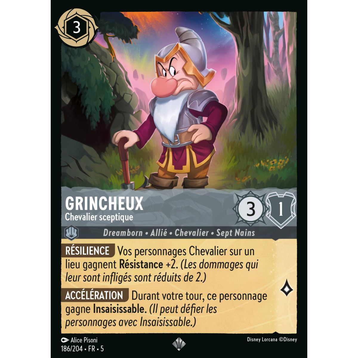 Grumpy – Skeptical Knight – 186/204 – SSK – Glittering Sky – Super Rare – Französisch