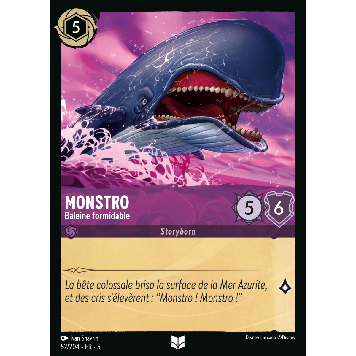 Monstro – Toller Wal – 52/204 – SSK – Schimmernder Himmel – Ungewöhnlich – Französisch