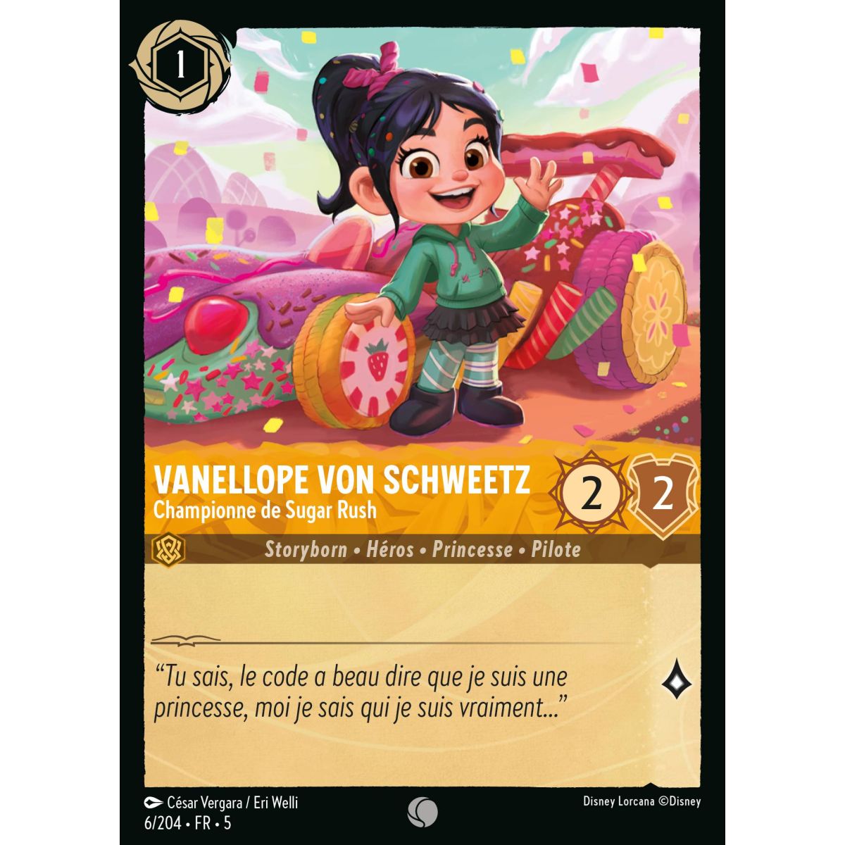 Vanellope von Schweetz – Sugar Rush Champion – 6/204 – SSK – Ciel Scintillant – Common – Französisch