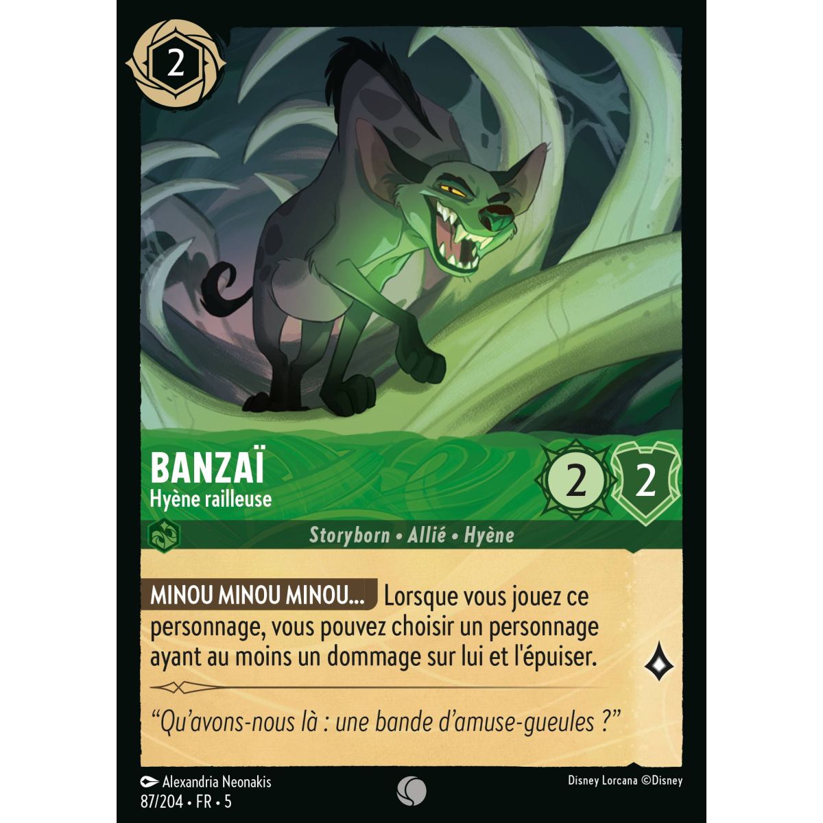 Banzai – Taunting Hyena – 87/204 – SSK – Shimmering Sky – Brillant – Premium – Französisch