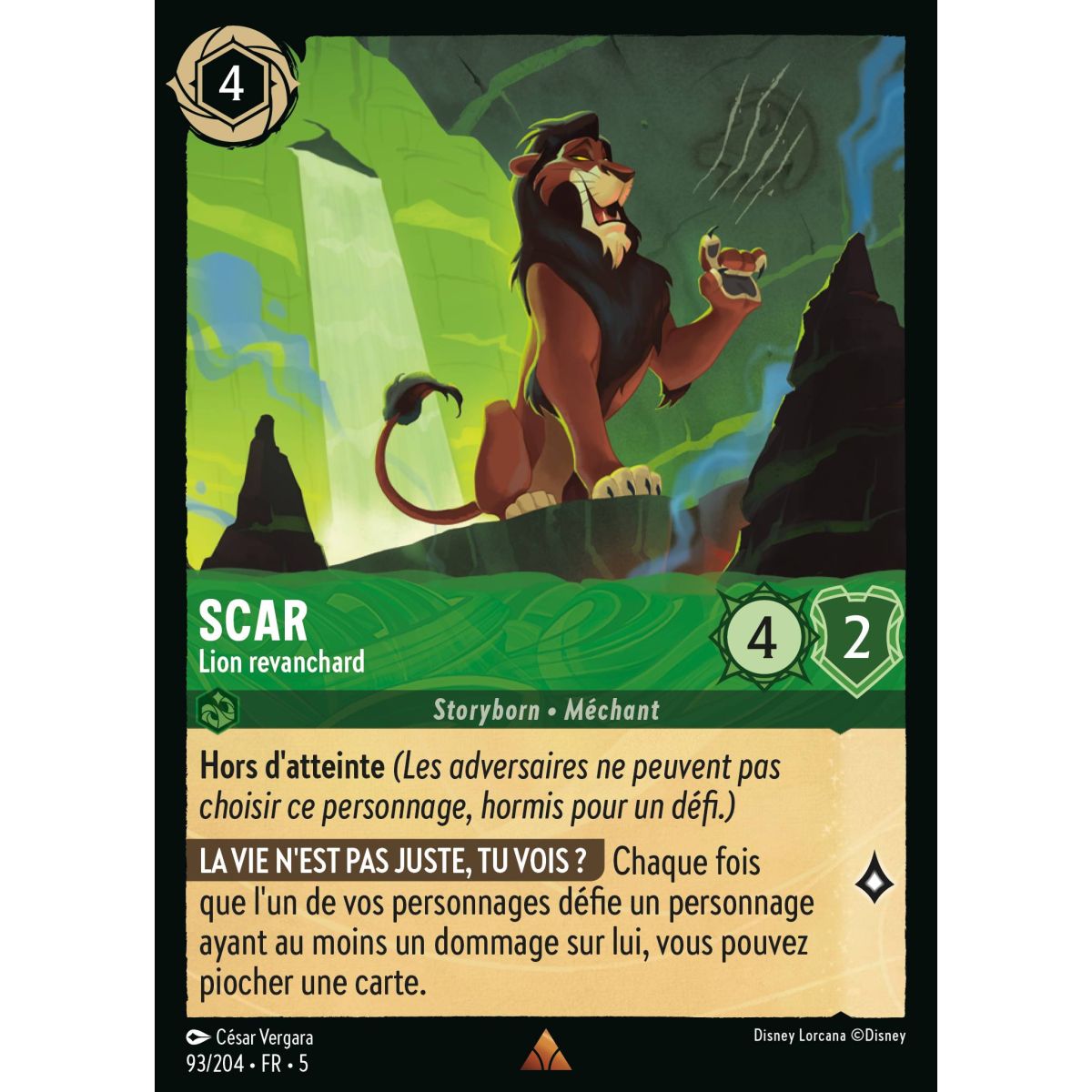 Scar – Vengeful Lion – 93/204 – SSK – Ciel Scintillant – Selten – Französisch