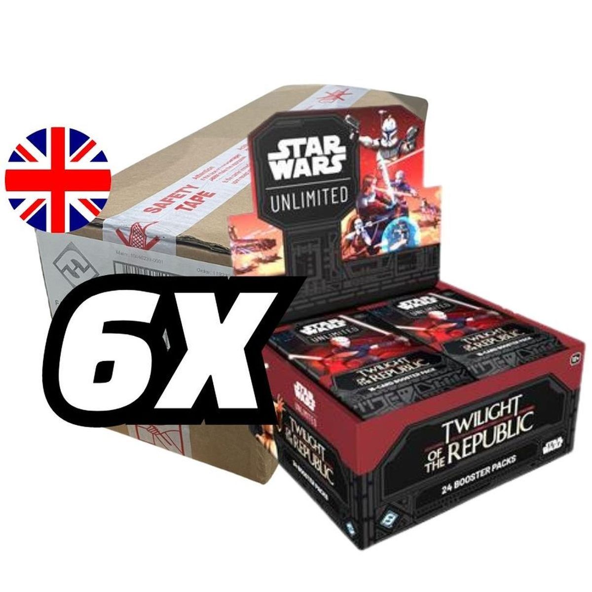 Star Wars Unlimited – Box mit 6 Boxen mit 24 Boostern – SW Unlimited: Twilight of the Republic – DE