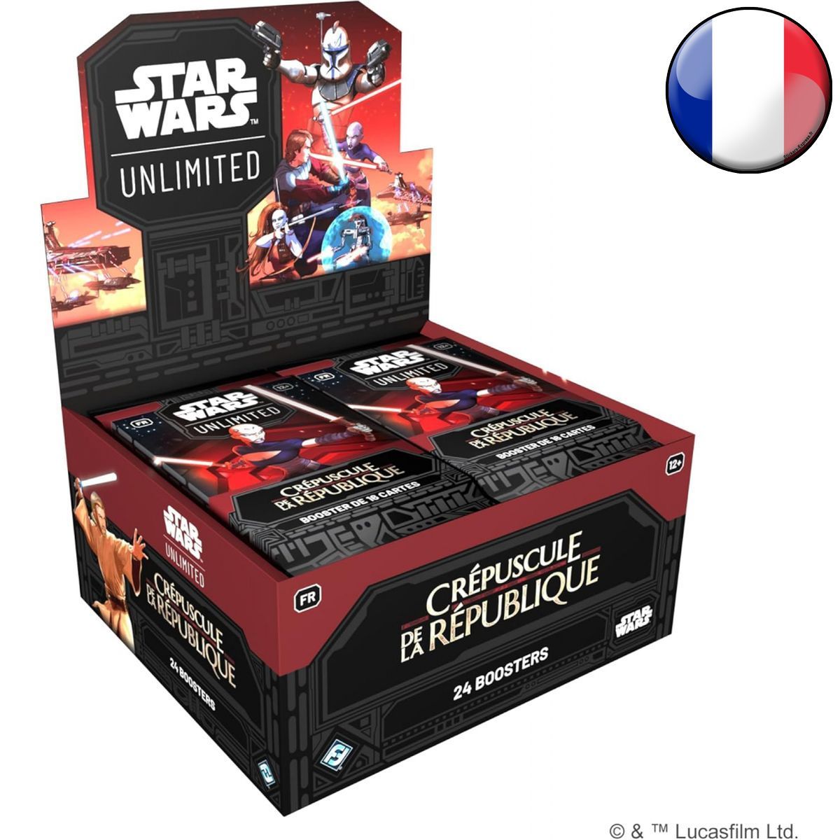 Star Wars Unlimited – Box mit 6 Boxen mit 24 Boostern – SW Unlimited: Twilight of the Republic – FR