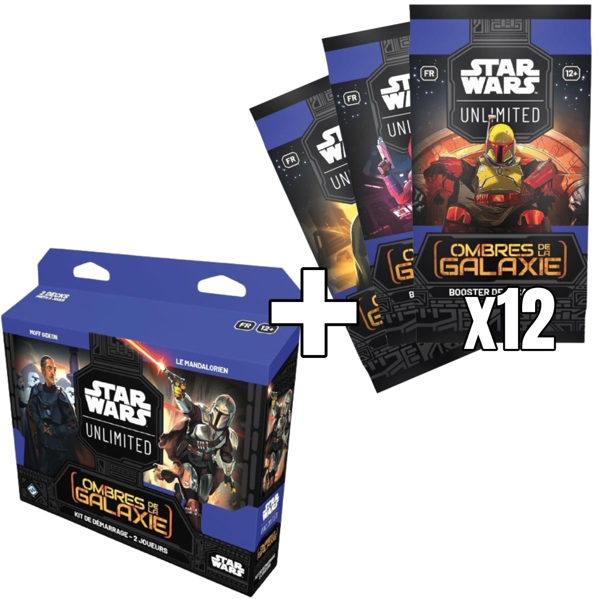 Star Wars Unlimited – New Player Pack – Deck Starter Kit + 12 Booster SW Unlimited: Shadows of the Galaxy – FR