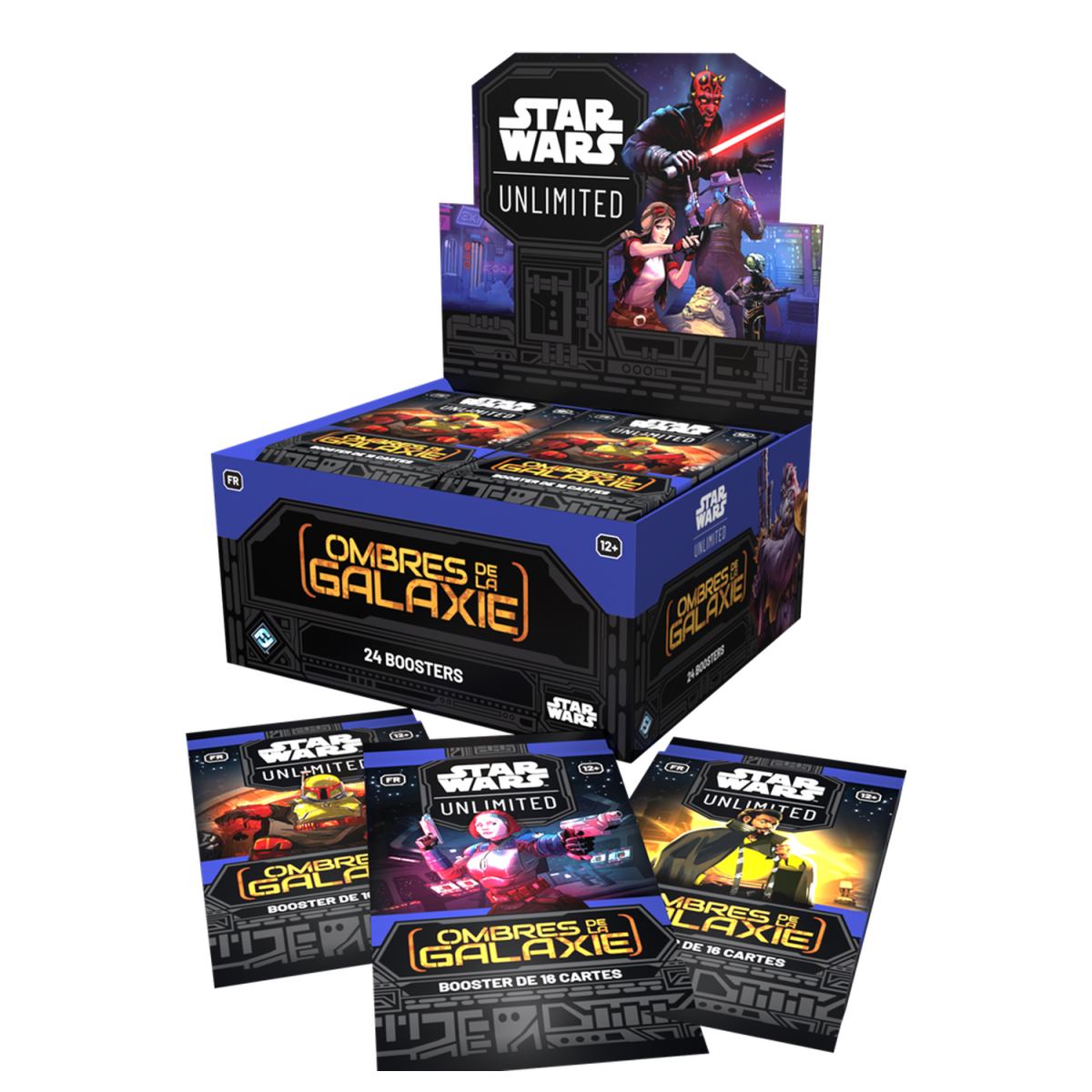 Star Wars Unlimited – Starter-Kit-Deck + Box mit 24 Boostern SW Unlimited: Shadows of the Galaxy – FR