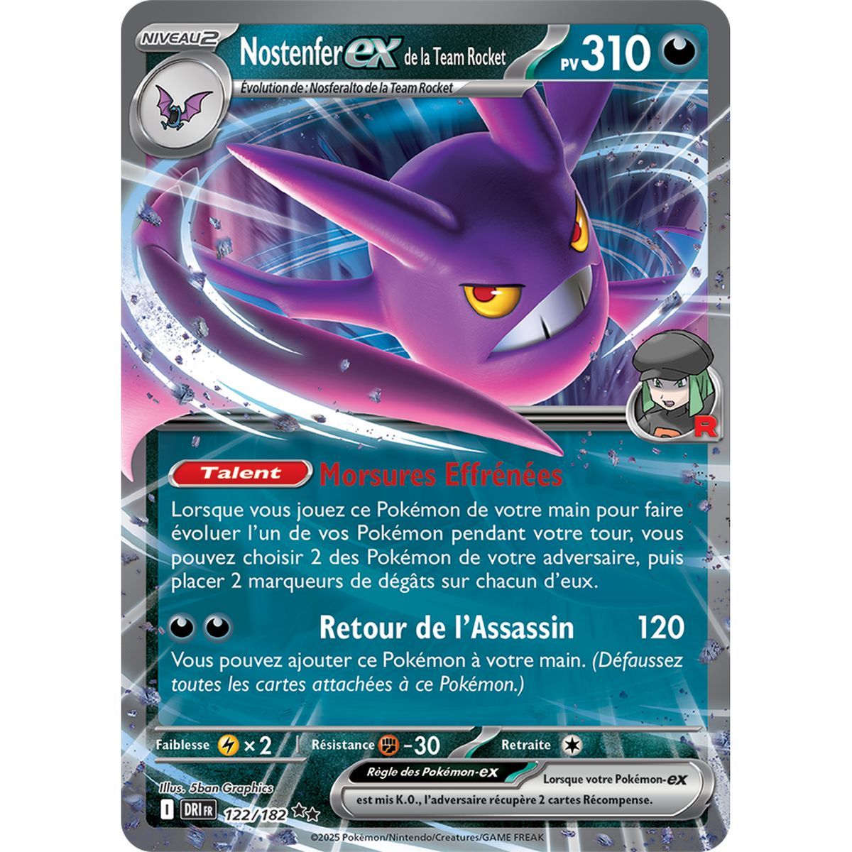 Team Rockets Ex-Nostenfer – Double Rare 122/182 – Scharlachrot und Lila 10 Schicksalhafte Rivalitäten