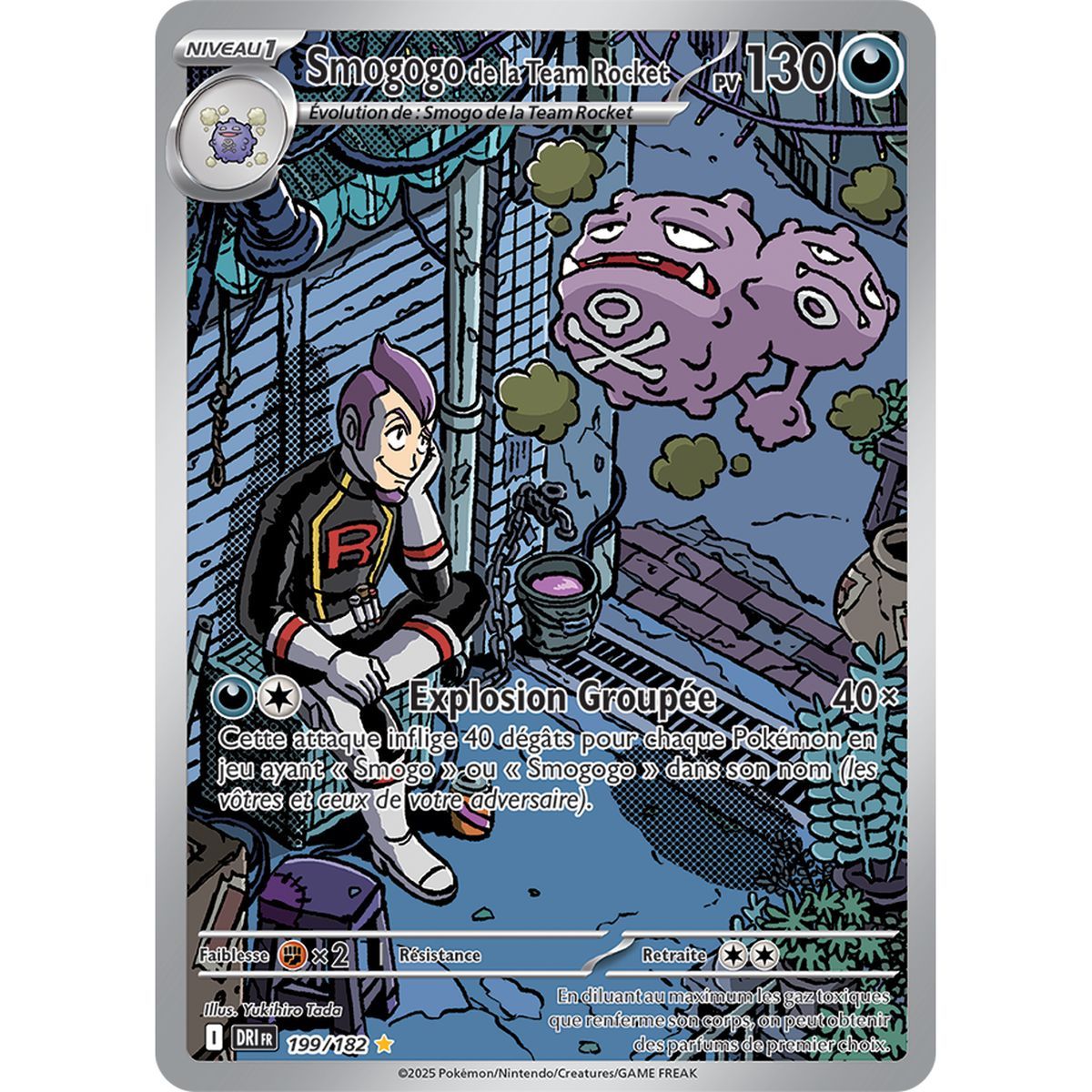 Team Rockets Weezing – Seltene Illustration 199/182 – Scharlachrot und Lila 10 Schicksalhafte Rivalitäten
